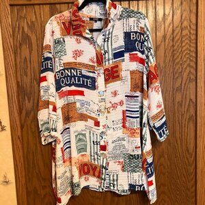 Lior Paris Button Up Blouse Extra Large XL